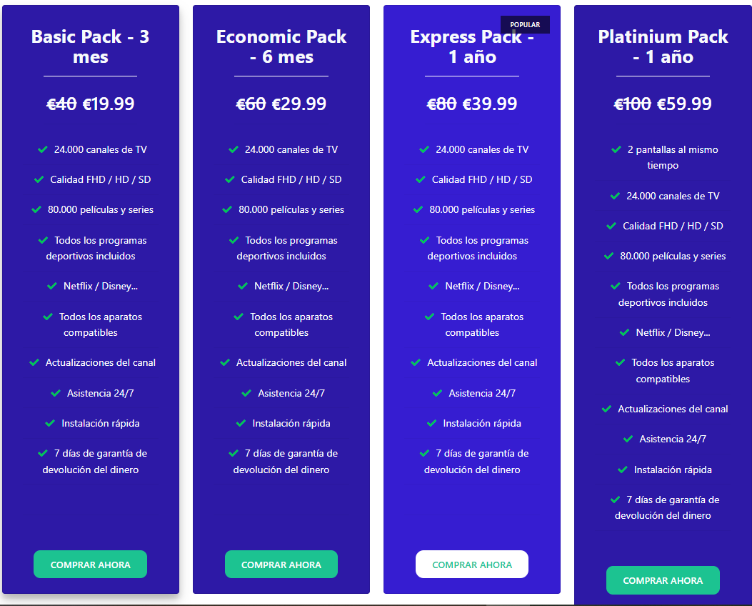 comprar codigos iptv españa